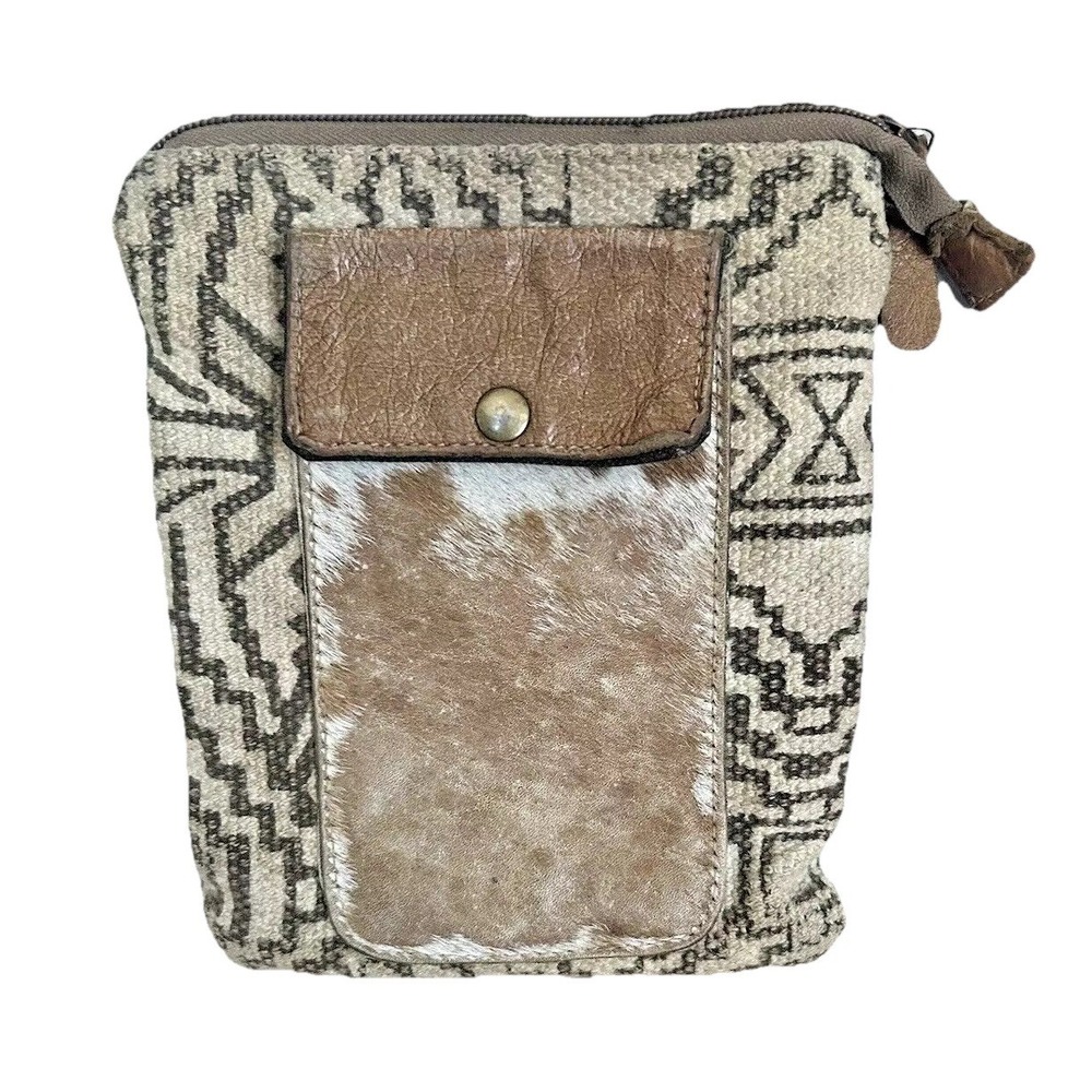 CANVAS MESSENGER BAG MYRA WITH OUTSIDE POCKET COOL PRINT